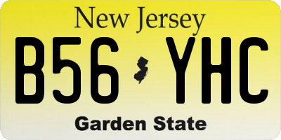 NJ license plate B56YHC