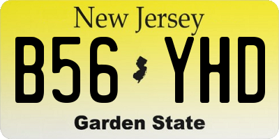 NJ license plate B56YHD