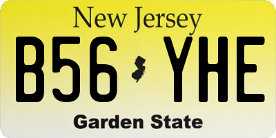 NJ license plate B56YHE