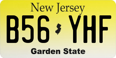 NJ license plate B56YHF