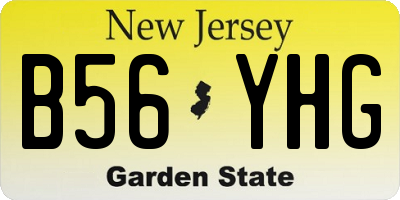 NJ license plate B56YHG