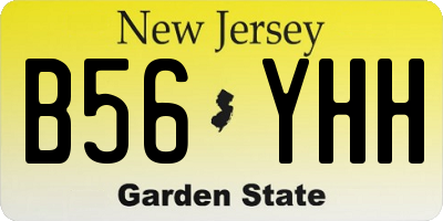 NJ license plate B56YHH