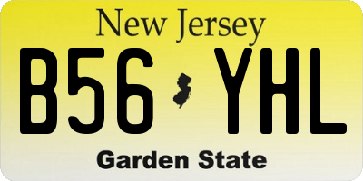 NJ license plate B56YHL