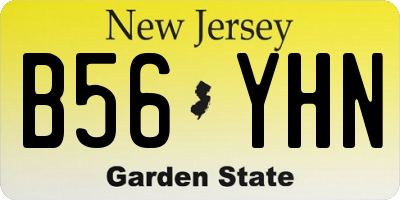 NJ license plate B56YHN