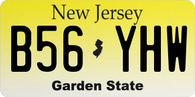 NJ license plate B56YHW