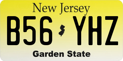 NJ license plate B56YHZ