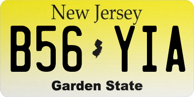 NJ license plate B56YIA