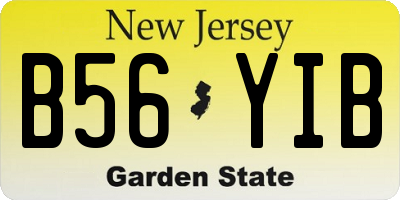 NJ license plate B56YIB