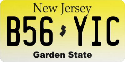 NJ license plate B56YIC
