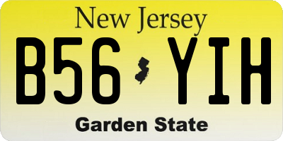 NJ license plate B56YIH