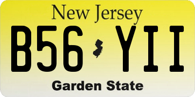 NJ license plate B56YII