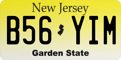 NJ license plate B56YIM