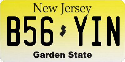 NJ license plate B56YIN
