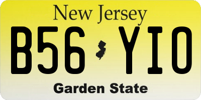 NJ license plate B56YIO