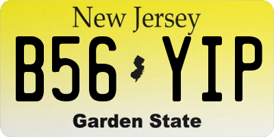 NJ license plate B56YIP