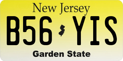 NJ license plate B56YIS
