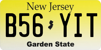 NJ license plate B56YIT