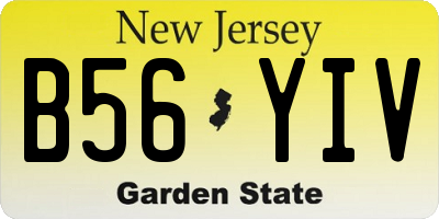 NJ license plate B56YIV