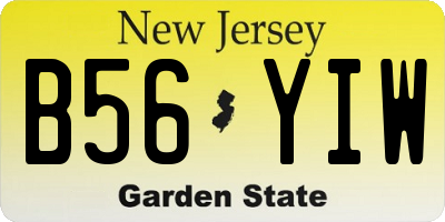 NJ license plate B56YIW