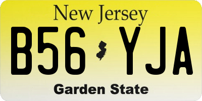 NJ license plate B56YJA