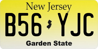 NJ license plate B56YJC