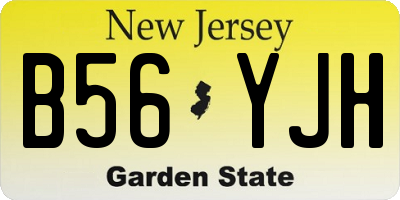 NJ license plate B56YJH