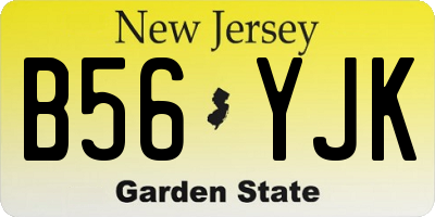 NJ license plate B56YJK