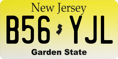 NJ license plate B56YJL