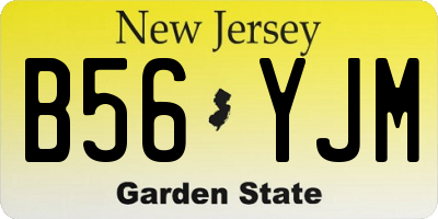 NJ license plate B56YJM