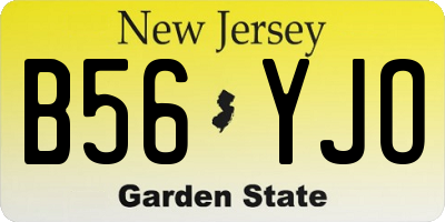 NJ license plate B56YJO
