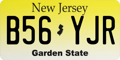 NJ license plate B56YJR