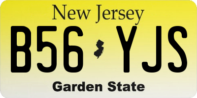 NJ license plate B56YJS