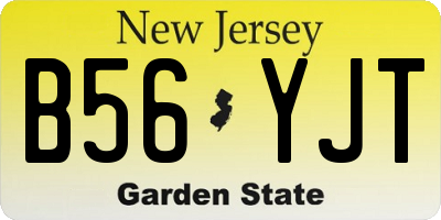 NJ license plate B56YJT