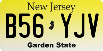 NJ license plate B56YJV