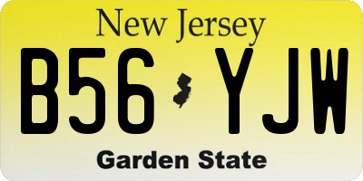 NJ license plate B56YJW