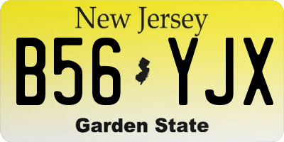 NJ license plate B56YJX