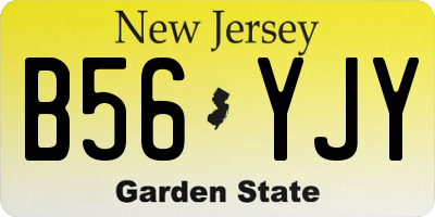 NJ license plate B56YJY