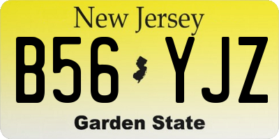 NJ license plate B56YJZ