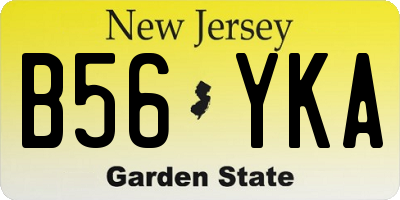 NJ license plate B56YKA