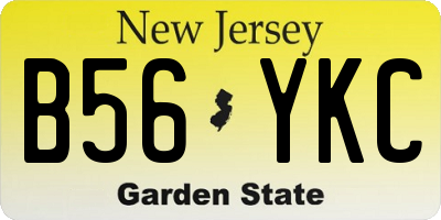 NJ license plate B56YKC