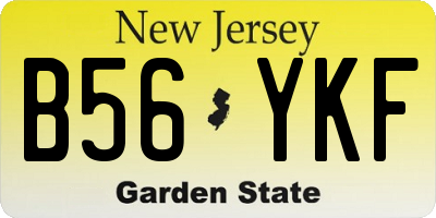 NJ license plate B56YKF