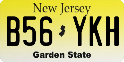 NJ license plate B56YKH