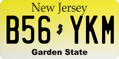 NJ license plate B56YKM