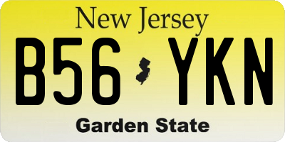 NJ license plate B56YKN