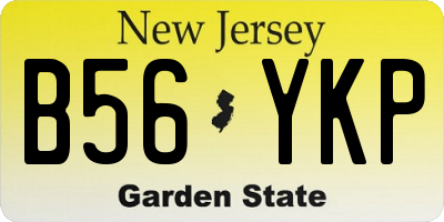NJ license plate B56YKP