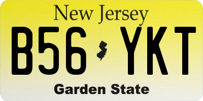 NJ license plate B56YKT