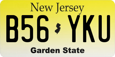 NJ license plate B56YKU