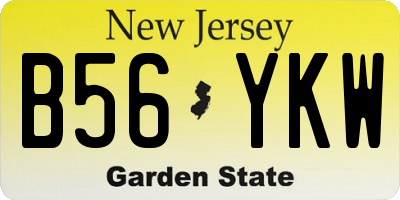 NJ license plate B56YKW