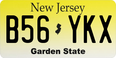 NJ license plate B56YKX