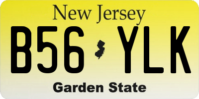 NJ license plate B56YLK